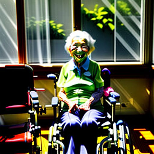 Smiling Senior Woman in Rehab